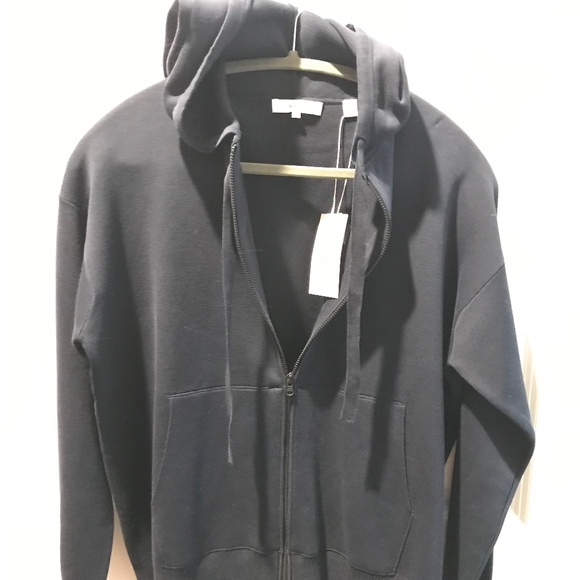 Vince washed hoodie-luxury sweater sweatshirt in navy - Picture 13 of 13